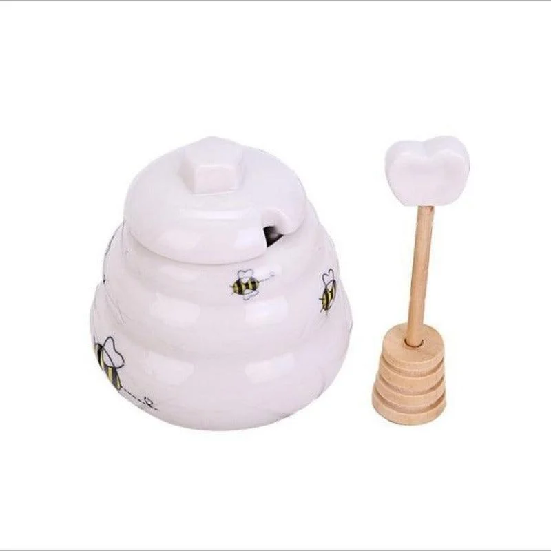 Homeko_Floral_Bear_and_Beehive_Honey_Pots_-_-4233616 Homeko Floral Bear and Beehive Honey Pots -