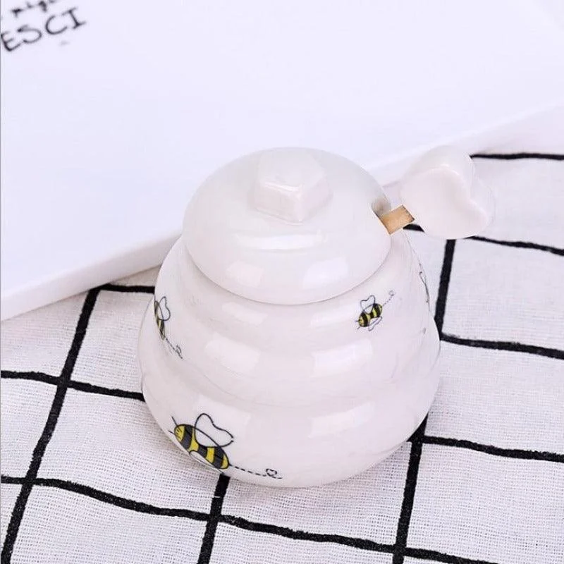Homeko_Floral_Bear_and_Beehive_Honey_Pots_-_-4233634 Homeko Floral Bear and Beehive Honey Pots -