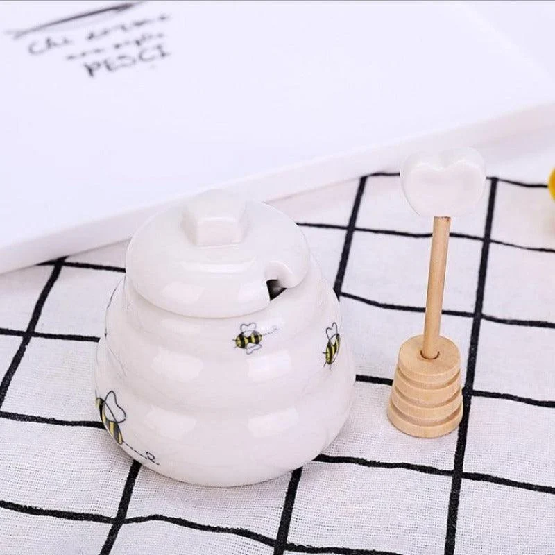 Homeko_Floral_Bear_and_Beehive_Honey_Pots_-_-4233655 Homeko Floral Bear and Beehive Honey Pots -