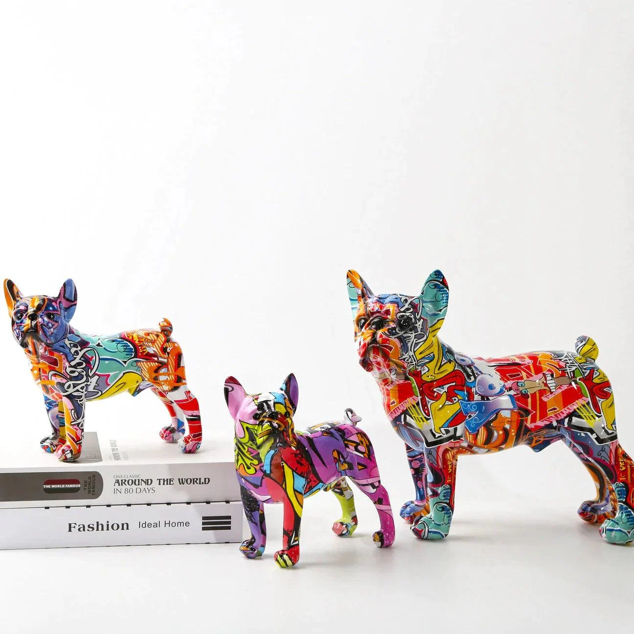 Homeko French Bulldog Graffiti Painted Statue -