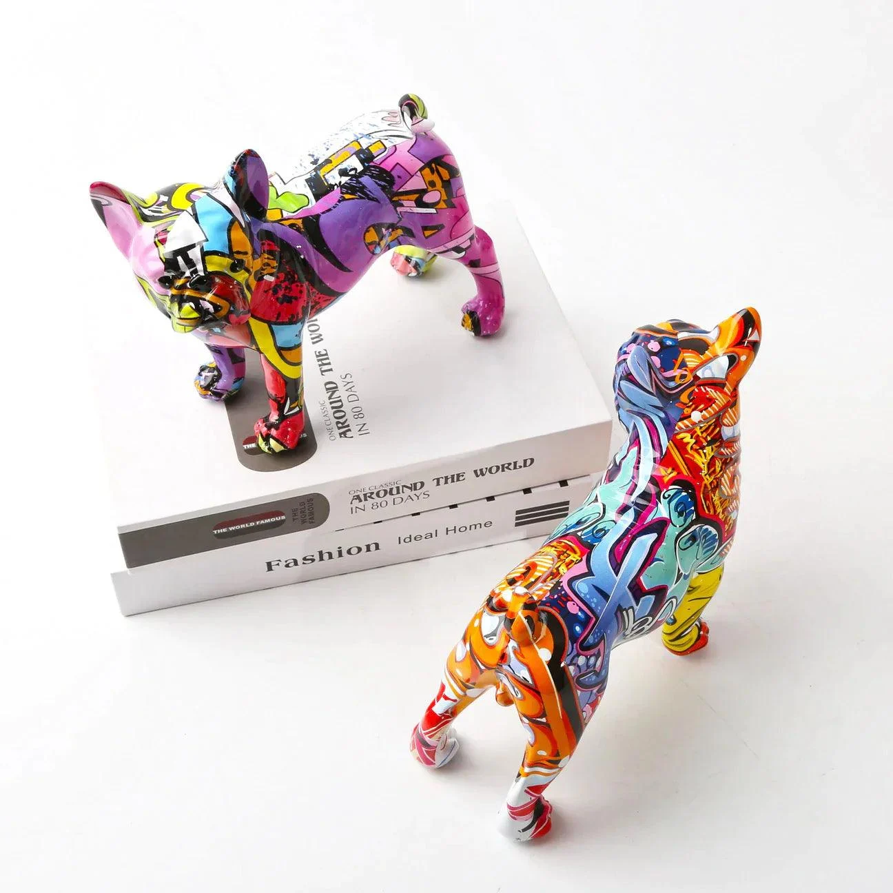 Homeko French Bulldog Graffiti Painted Statue -