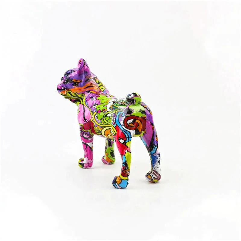 Homeko French Bulldog Graffiti Painted Statue -