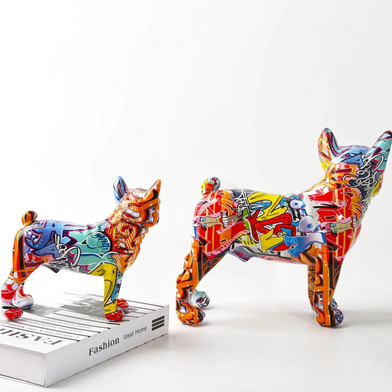 Homeko French Bulldog Graffiti Painted Statue -