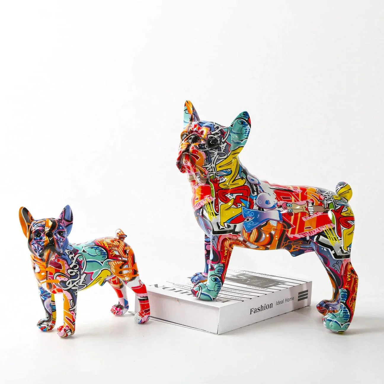 Homeko French Bulldog Graffiti Painted Statue -