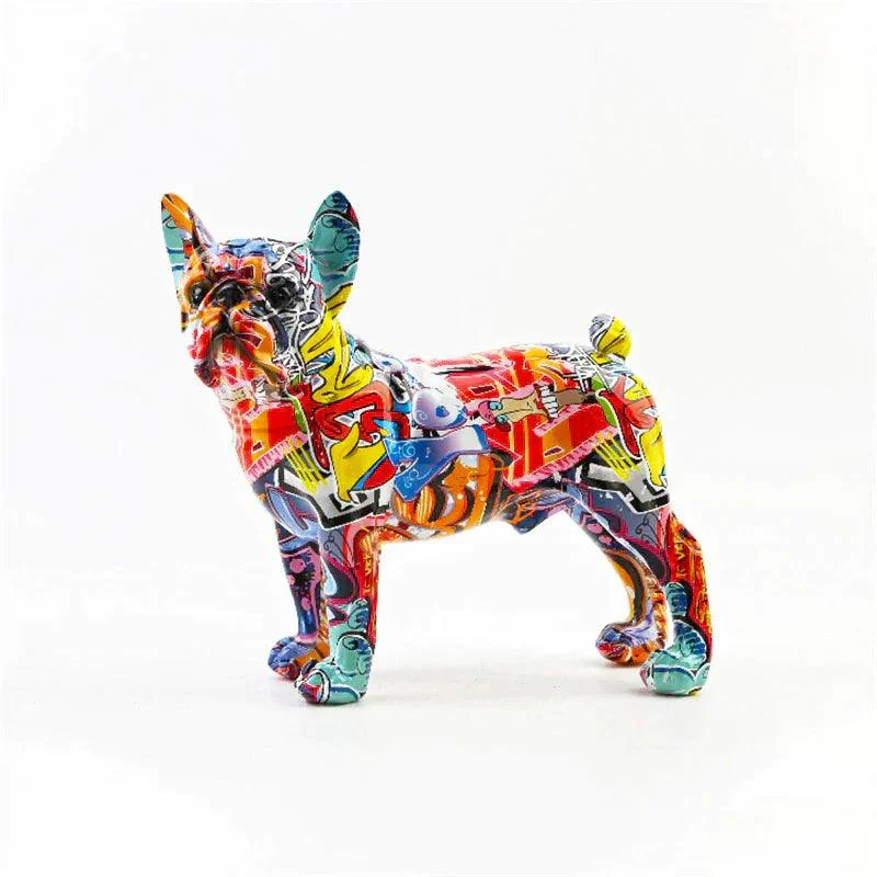 Homeko French Bulldog Graffiti Painted Statue -