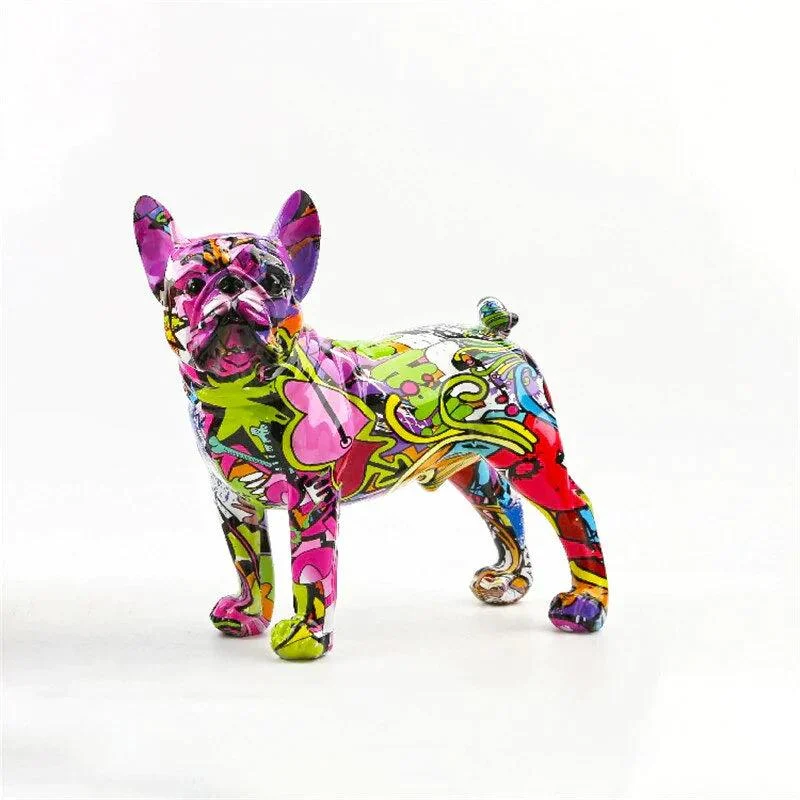 Homeko French Bulldog Graffiti Painted Statue -