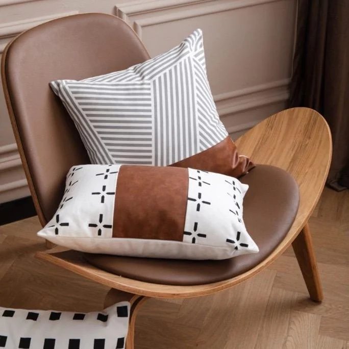 Homeko Geometric Leather Pillows -