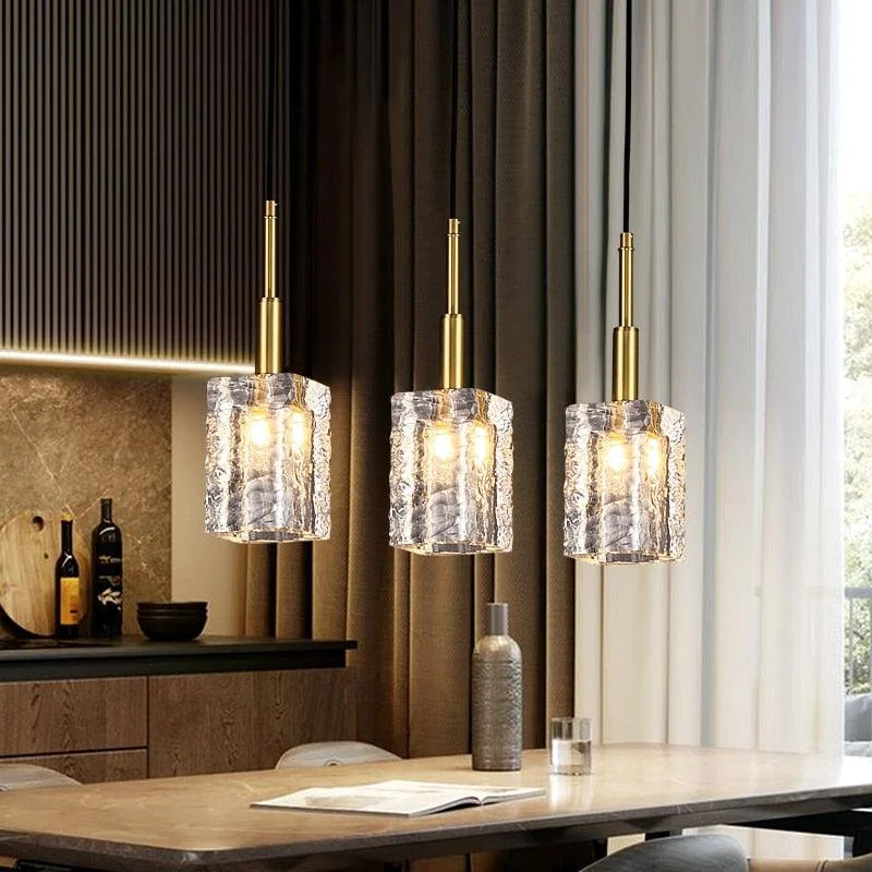 Homeko Glass Crystal Copper Gold Pendant Light -