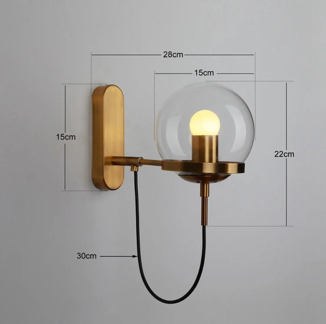 Homeko Glass Sphere LED Wall Lamp -