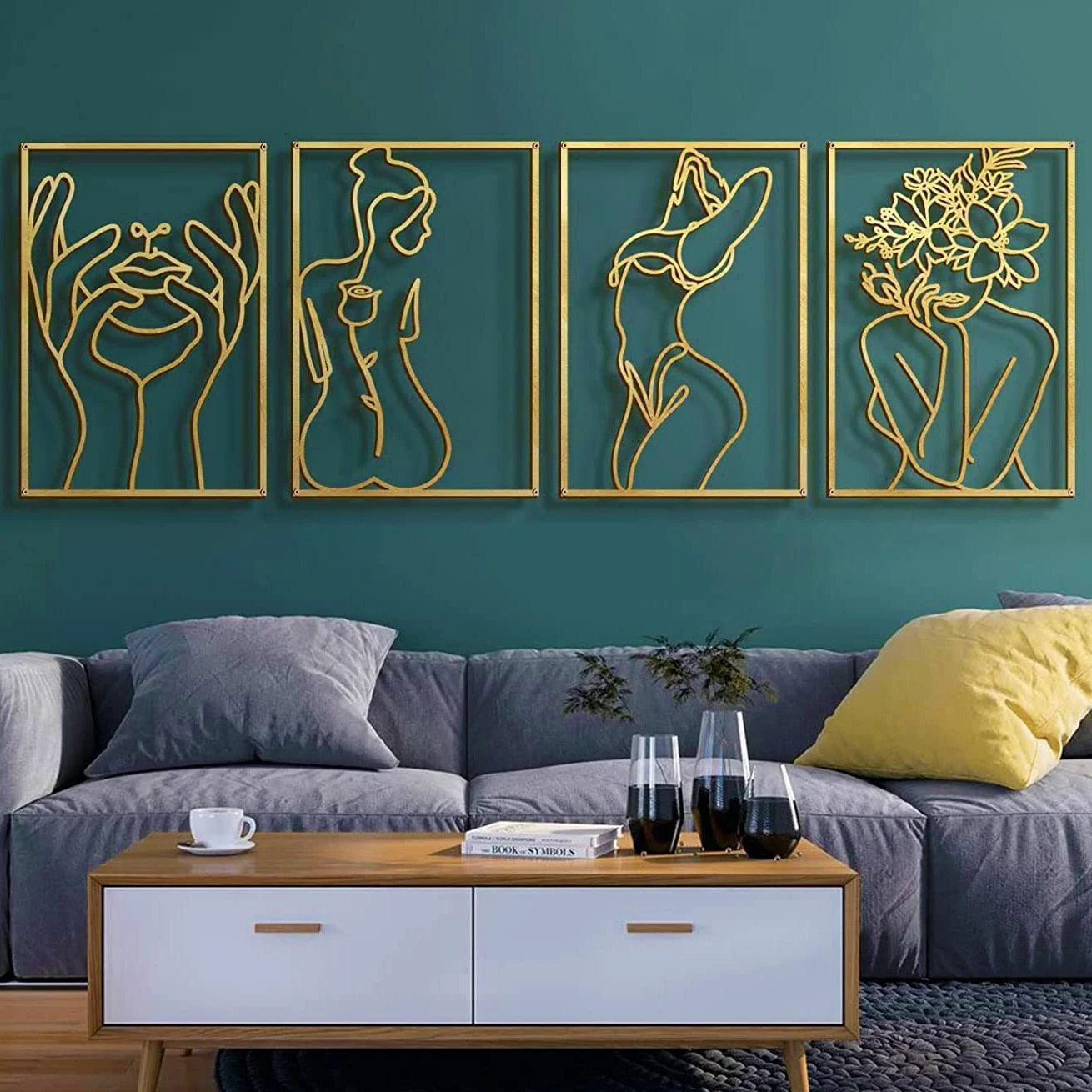 Homeko_Gold_Metal_Wall_Art_-_-4242938 Homeko Gold Metal Wall Art -