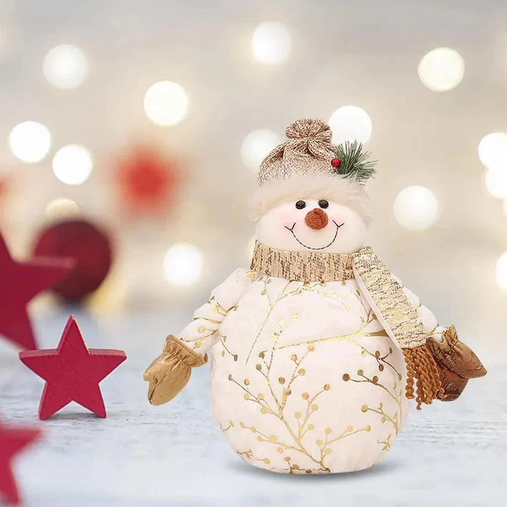 Homeko Golden Snowman Plush Shelf Decor -