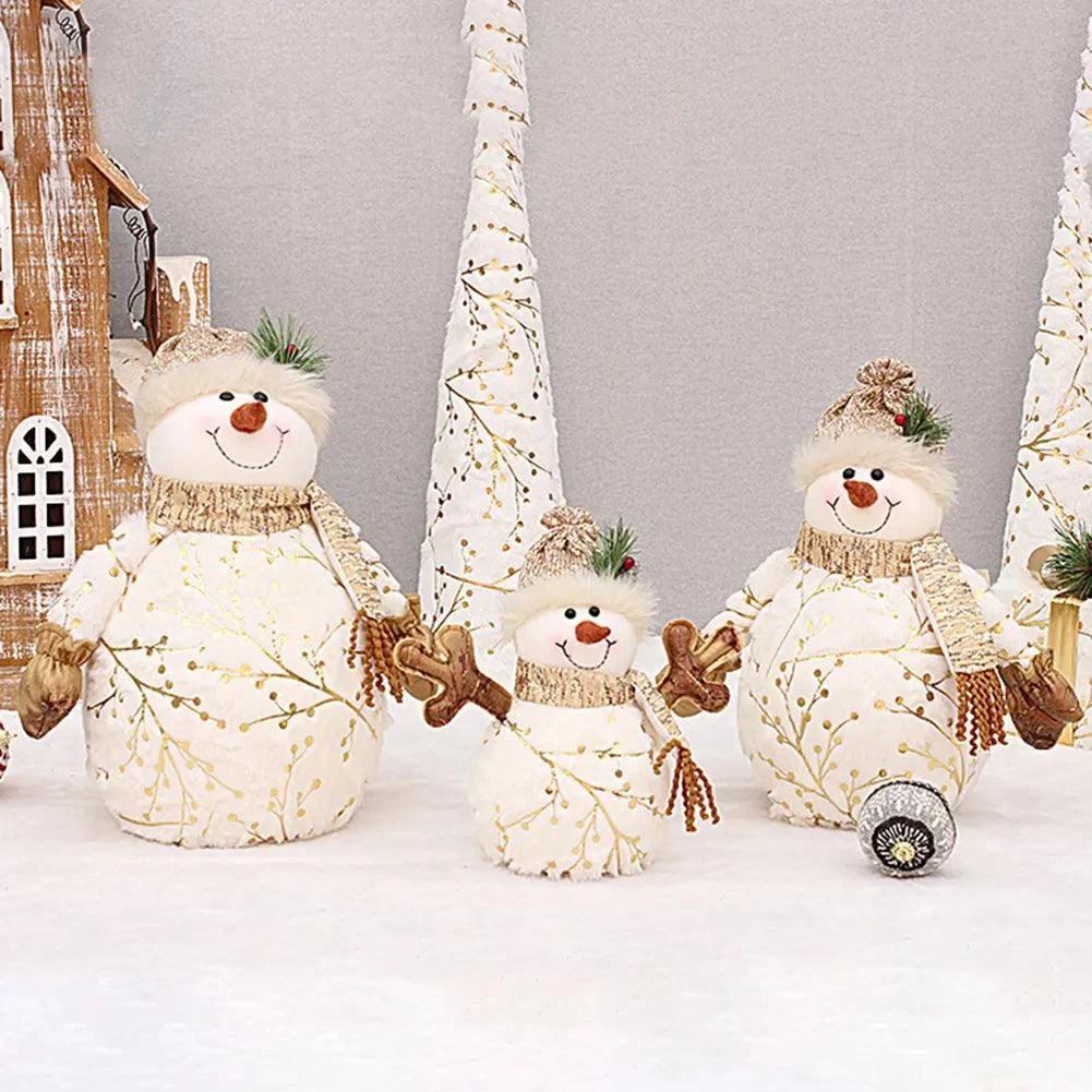 Homeko Golden Snowman Plush Shelf Decor -