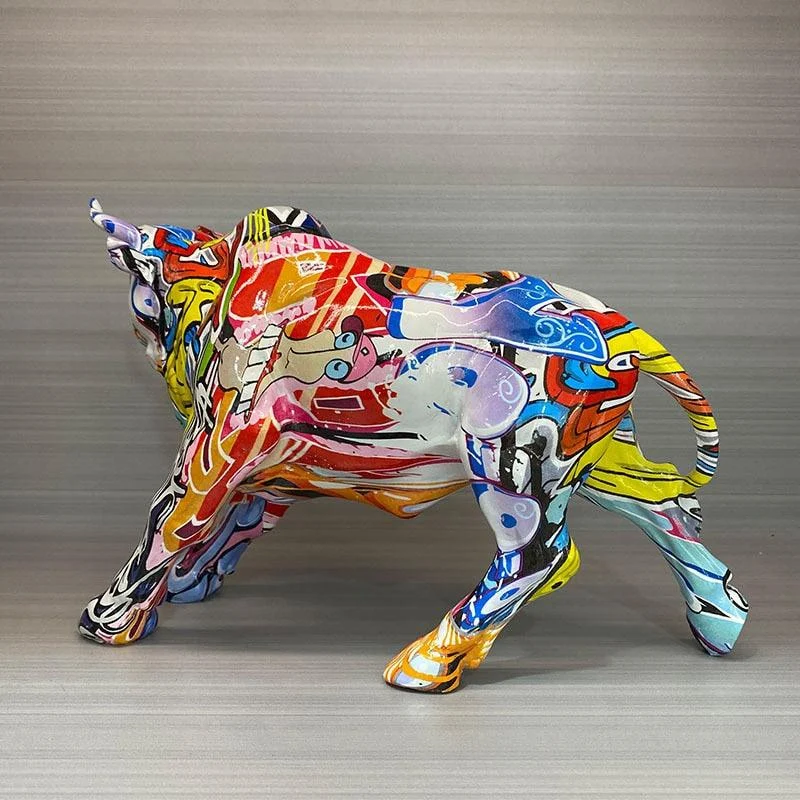Homeko_Graffiti_Painted_Bull_Sculpture_-_-4244425 Homeko Graffiti Painted Bull Sculpture -