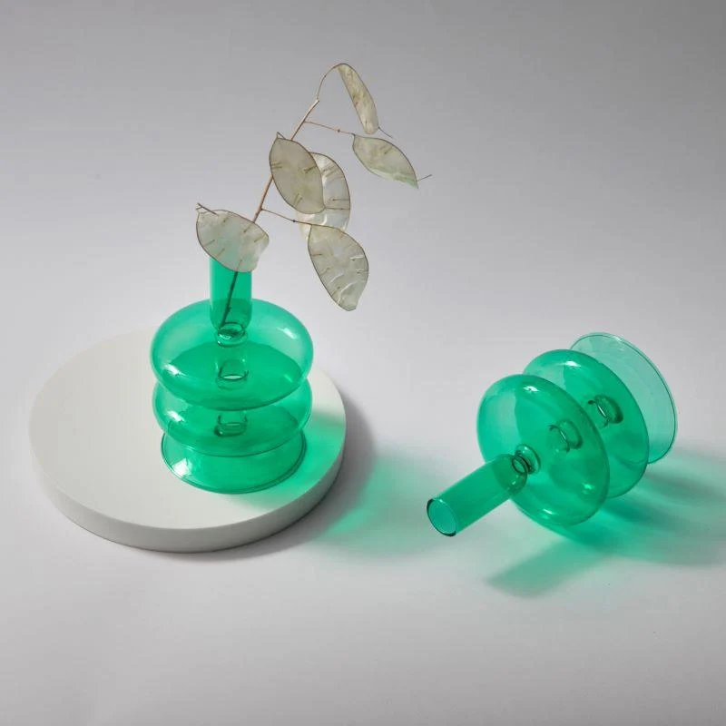 Homeko_Green_Glass_Taper_Candle_Holder_Vases_-_-4244913 Homeko Green Glass Taper Candle Holder & Vases -