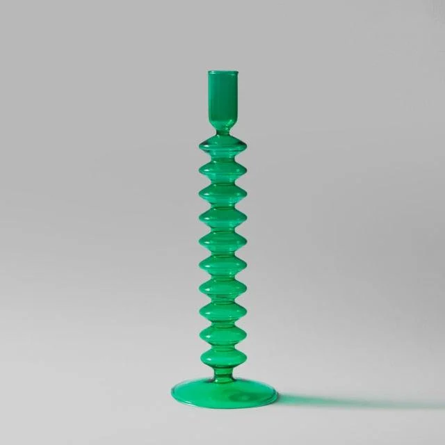 Homeko_Green_Glass_Taper_Candle_Holder_Vases_-_-4244933 Homeko Green Glass Taper Candle Holder & Vases -