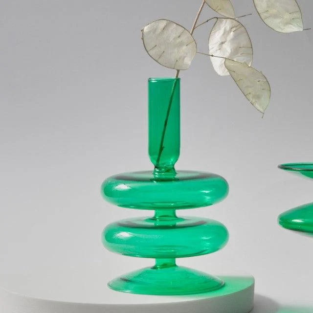 Homeko_Green_Glass_Taper_Candle_Holder_Vases_-_-4244948 Homeko Green Glass Taper Candle Holder & Vases -
