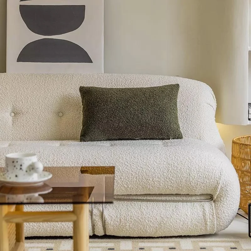 Homeko Green Rectangle Boucle Throw Pillow Covers -