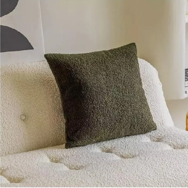 Homeko Green Square Boucle Throw Pillow Covers -