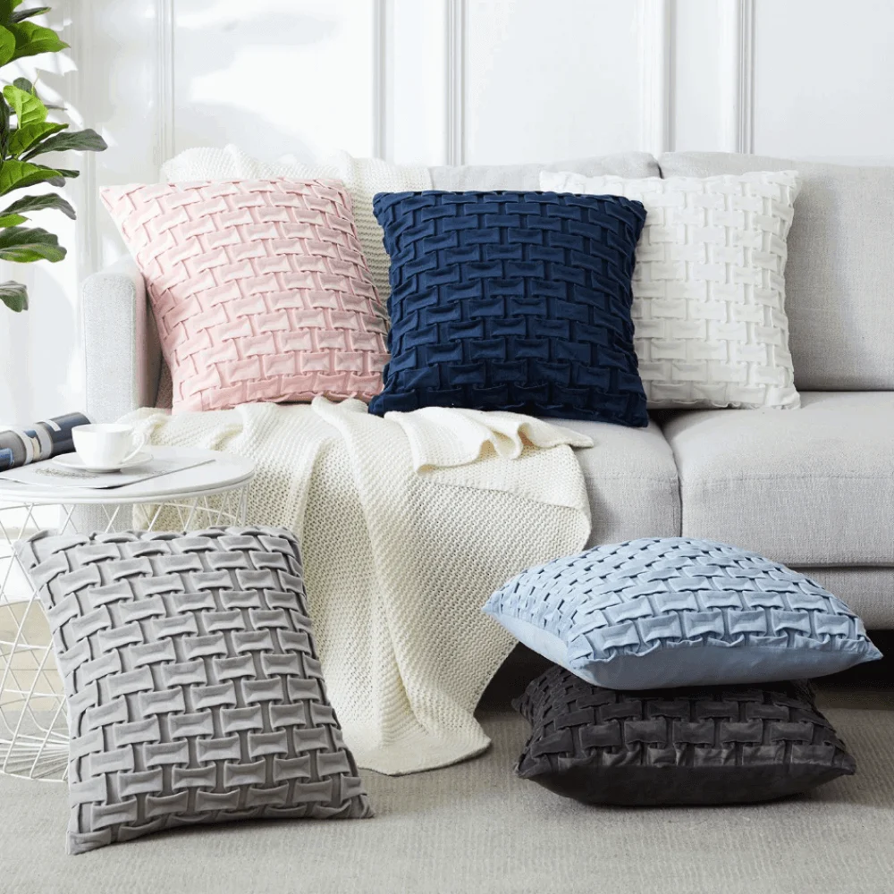 Homeko Horizontal Grid Pillow Cover -