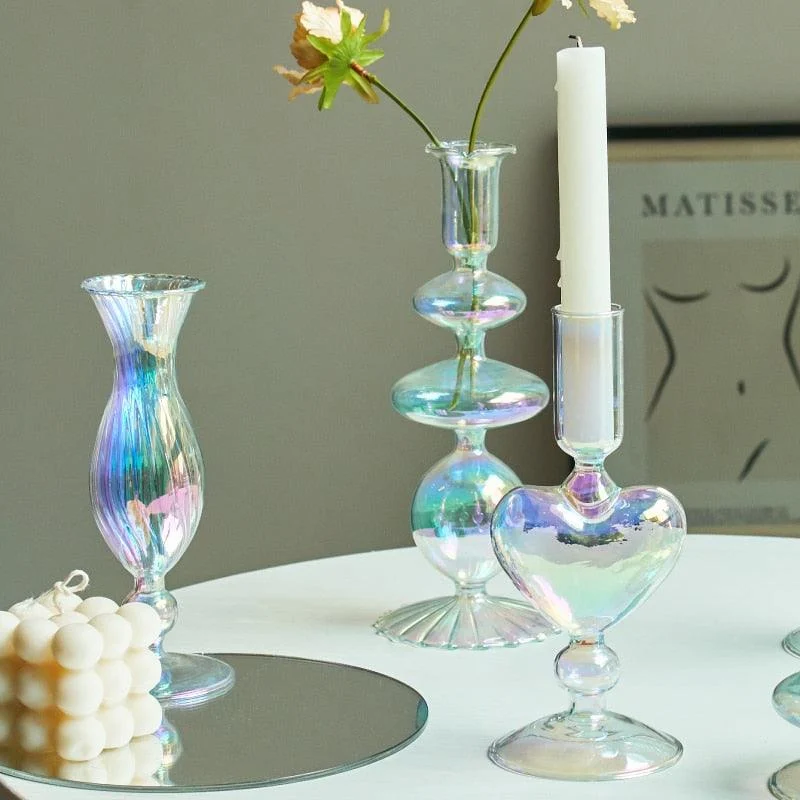 Homeko_Iridescent_Rainbow_Glass_Taper_Candle_Holders_Vases_-_-4251267 Homeko Iridescent Rainbow Glass Taper Candle Holders & Vases -
