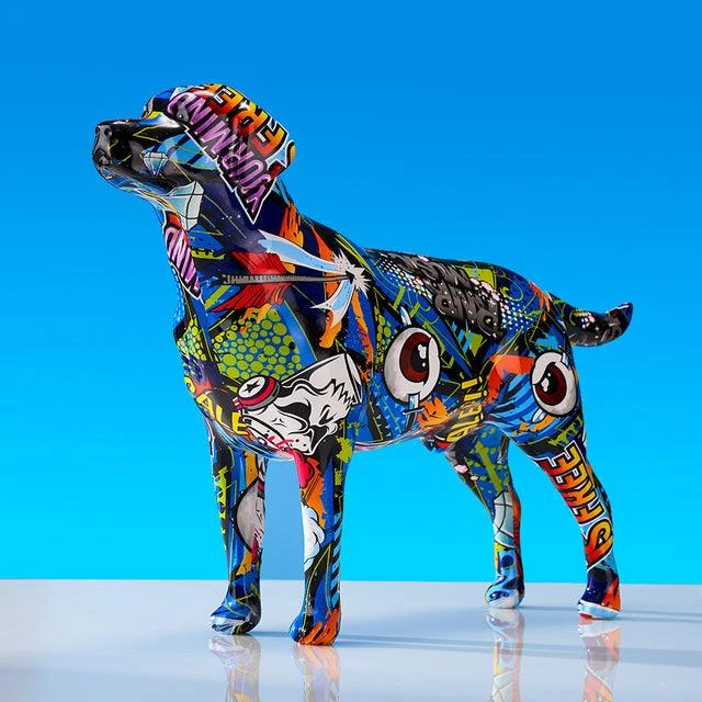 Homeko_Labrador_Retriever_Graffiti_Painted_Statue_-_-4254444 Homeko Labrador Retriever Graffiti Painted Statue -