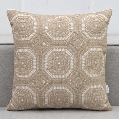 Homeko Lace Floral Embroidered Pillow Cover -