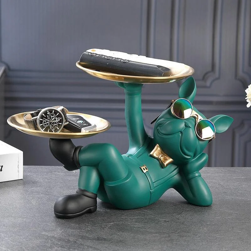 Homeko_Lazy_Bulldog_Sculpture_With_Double_Tray_-_-4255939 Homeko Lazy Bulldog Sculpture With Double Tray -