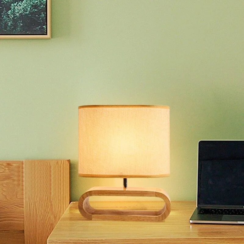 Homeko_Linen_Cover_Wooden_Table_Lamp_-_-4260703 Homeko Linen Cover Wooden Table Lamp -
