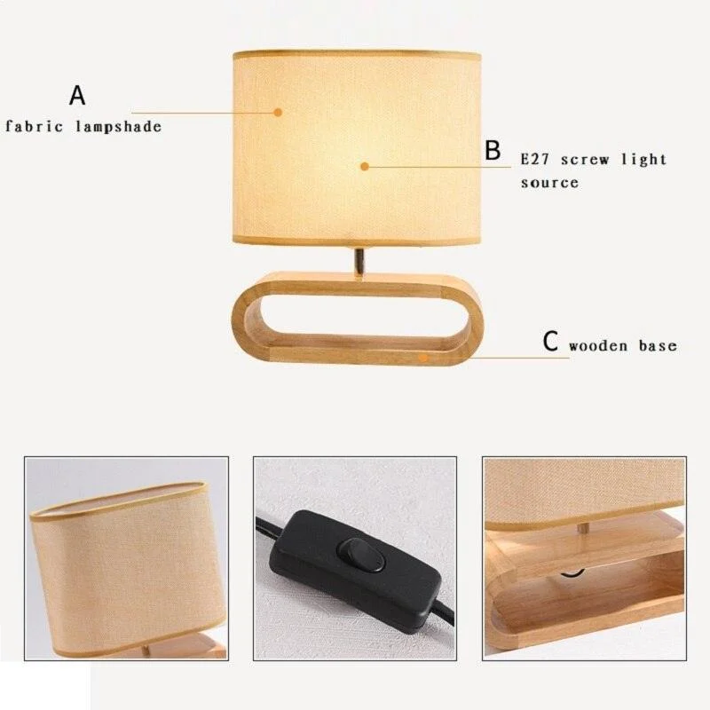 Homeko_Linen_Cover_Wooden_Table_Lamp_-_-4260708 Homeko Linen Cover Wooden Table Lamp -