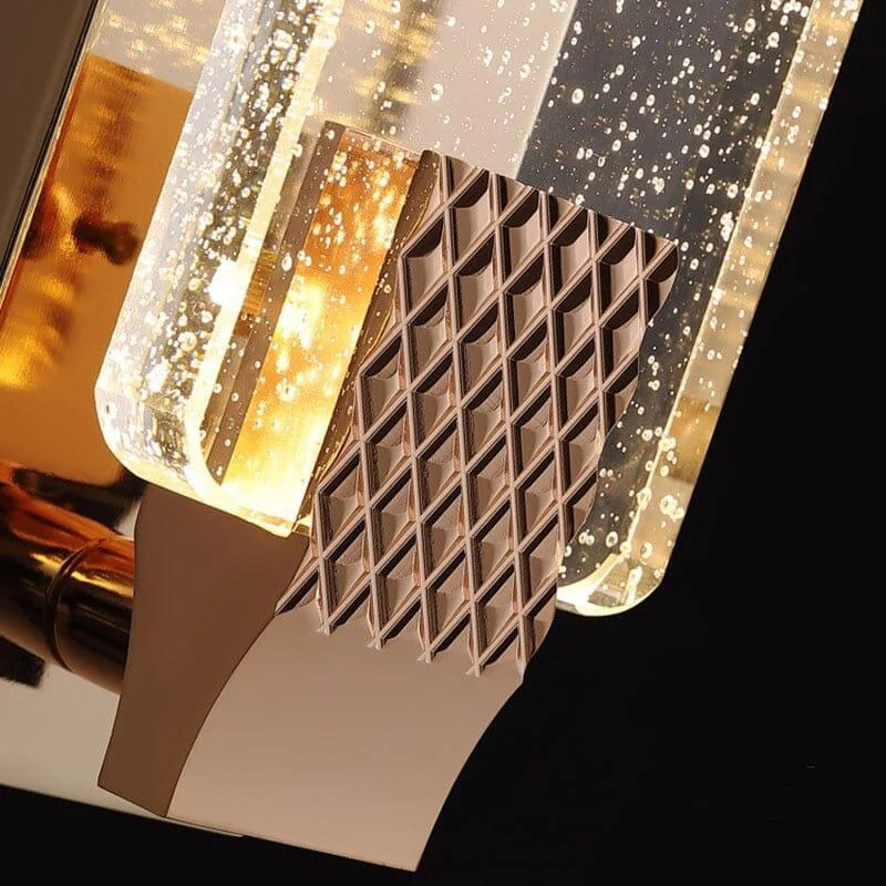 Homeko Luxury Crystal Rectangular Bubble Wall Lamp -