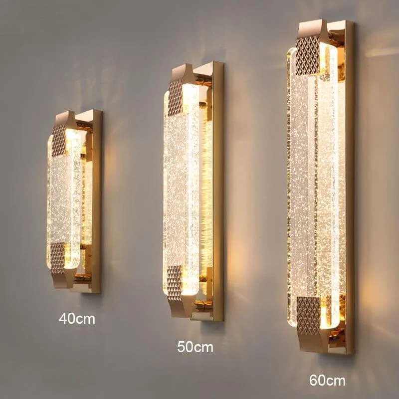 Homeko Luxury Crystal Rectangular Bubble Wall Lamp -