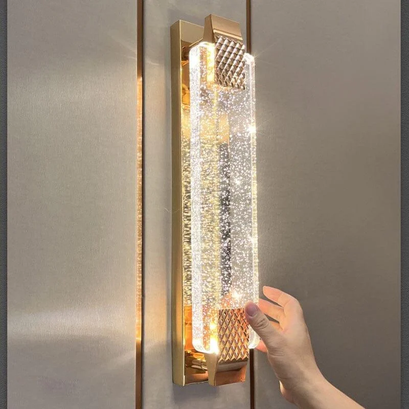 Homeko Luxury Crystal Rectangular Bubble Wall Lamp -