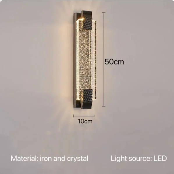 Homeko Luxury Crystal Rectangular Bubble Wall Lamp -