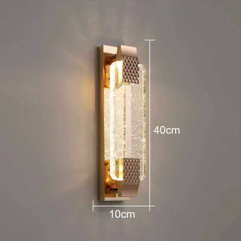 Homeko Luxury Crystal Rectangular Bubble Wall Lamp -