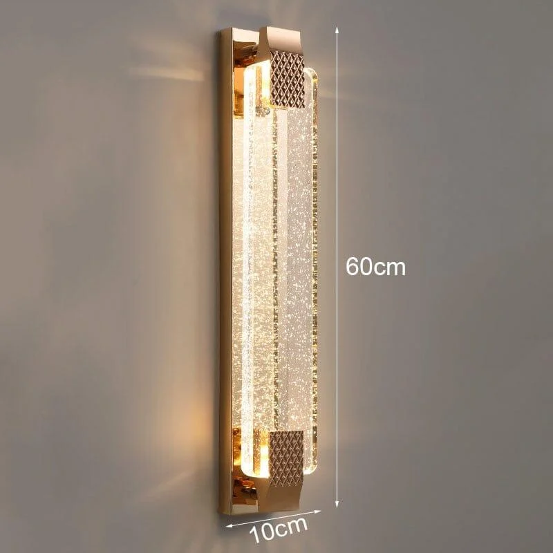 Homeko Luxury Crystal Rectangular Bubble Wall Lamp -