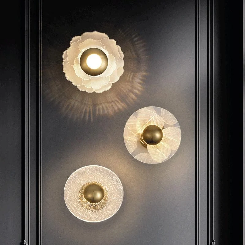 Homeko Luxury Flower Round Wall Lamp -