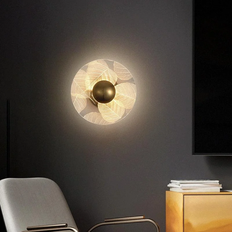 Homeko Luxury Flower Round Wall Lamp -