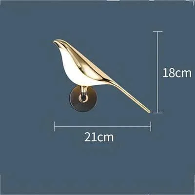 Homeko Magpie Art Design Golden Bird Wall Lights -