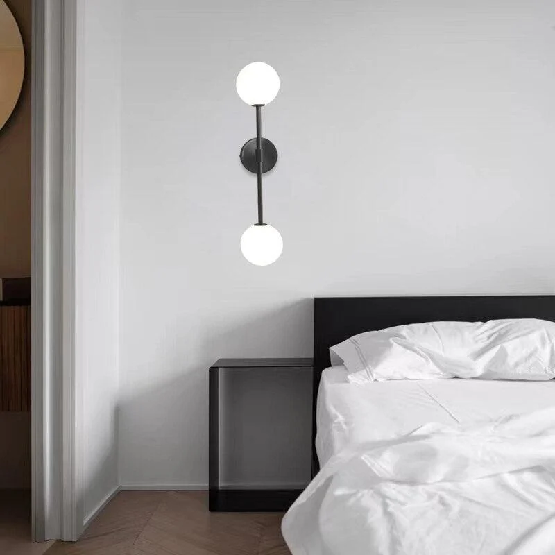 Homeko Milky Round Glass Double Ball Wall Lamp -