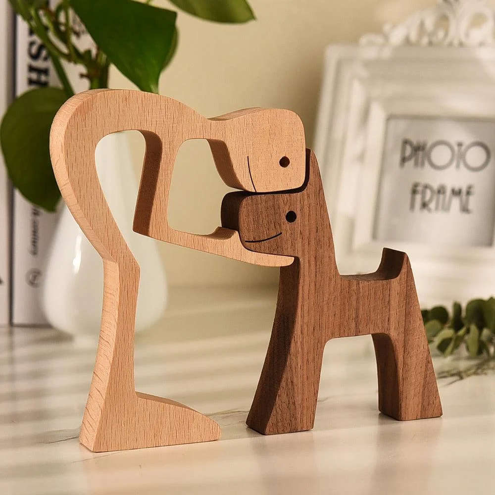 Homeko Nordic Wooden Dog Sculptures -