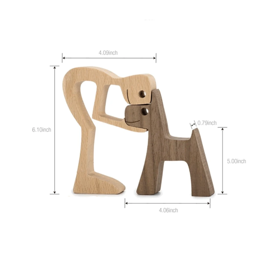 Homeko Nordic Wooden Dog Sculptures -