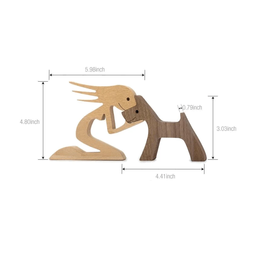 Homeko Nordic Wooden Dog Sculptures -