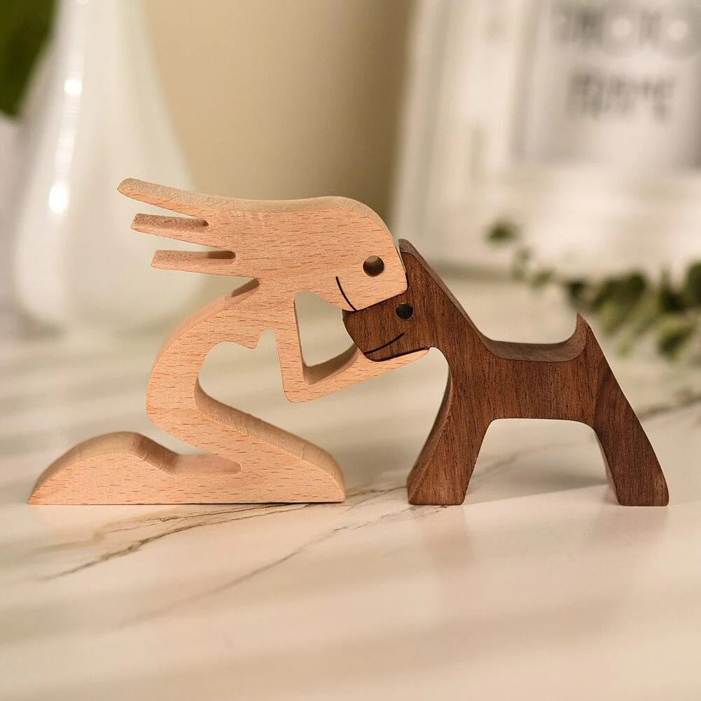 Homeko Nordic Wooden Dog Sculptures -