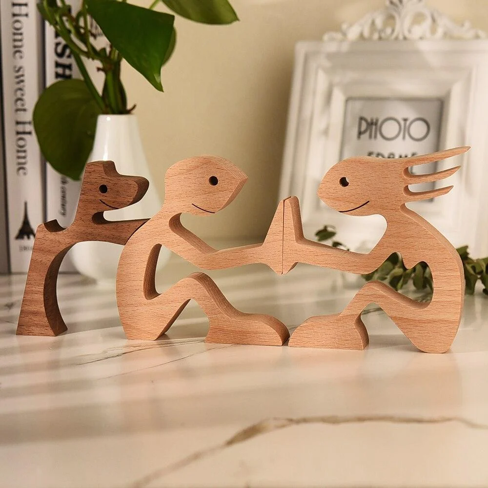 Homeko Nordic Wooden Dog Sculptures -