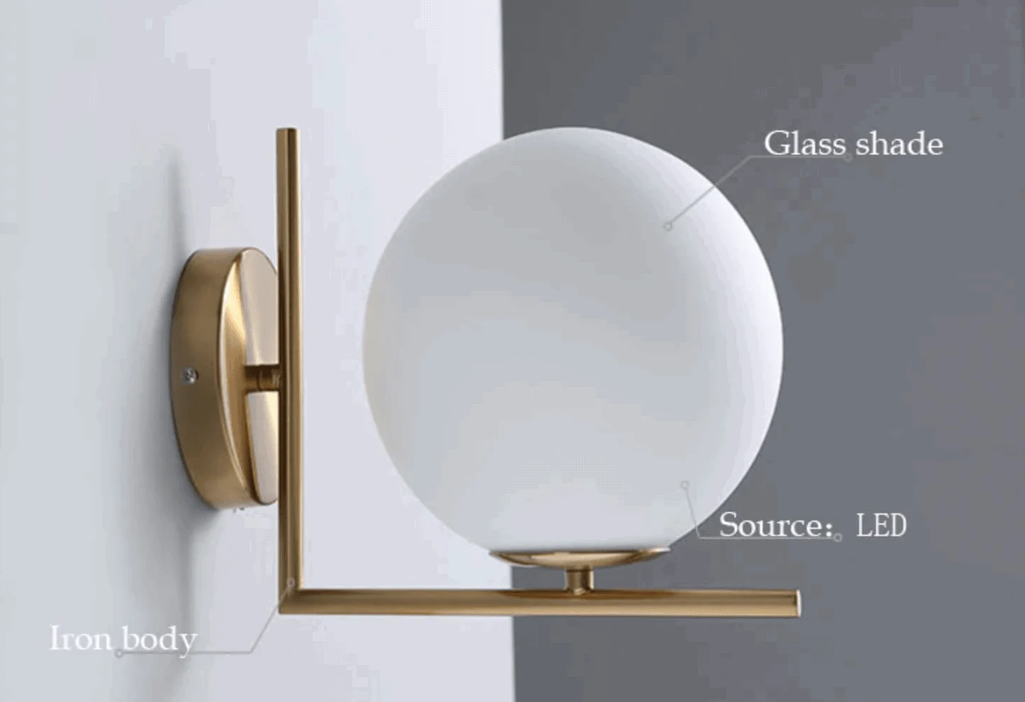 Homeko Orb Angular Base Wall Light -