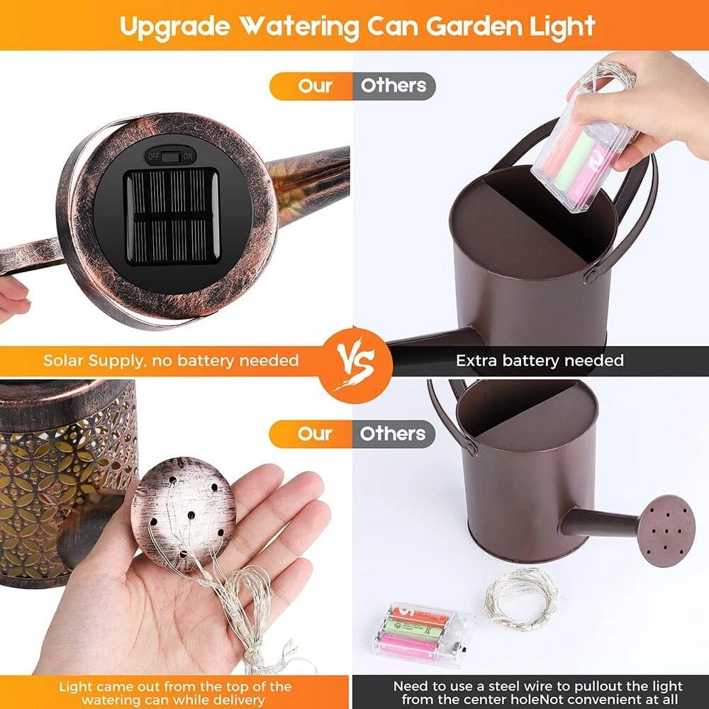 Homeko Outdoor Watering Can Waterfall Garden Lamp -