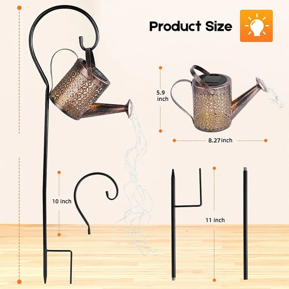 Homeko Outdoor Watering Can Waterfall Garden Lamp -