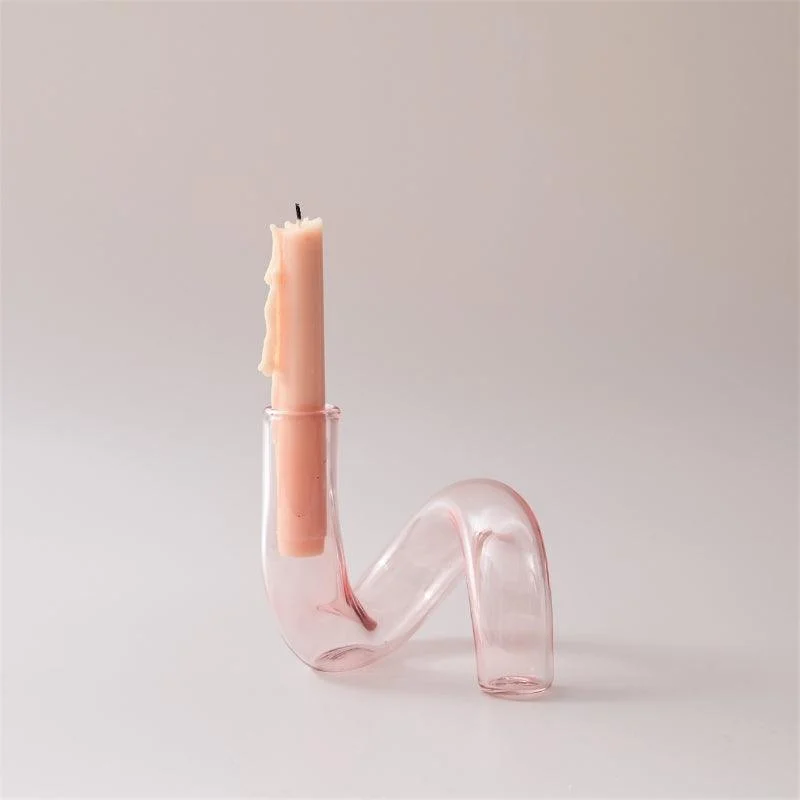 Homeko_Pink_Glass_Taper_Candle_Holder_Vases_-_-4273025 Homeko Pink Glass Taper Candle Holder & Vases -