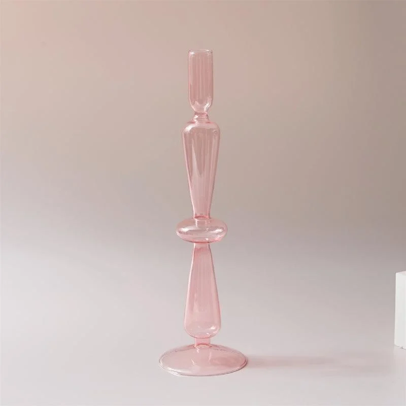 Homeko_Pink_Glass_Taper_Candle_Holder_Vases_-_-4273030 Homeko Pink Glass Taper Candle Holder & Vases -
