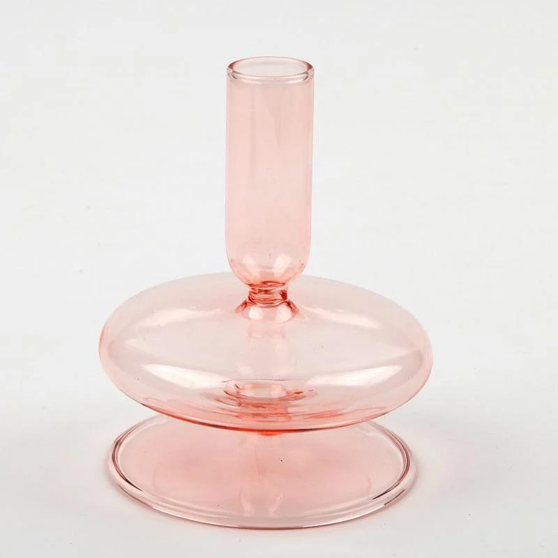 Homeko_Pink_Glass_Taper_Candle_Holder_Vases_-_-4273058 Homeko Pink Glass Taper Candle Holder & Vases -